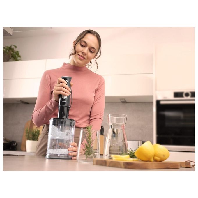 Braun MQ55254MBK MultiQuick 5 Pro Frullatore ad Immersione 1000W 25 Velocita' Tritatutto Tritaghiaccio EasyClick Plus colore Nero