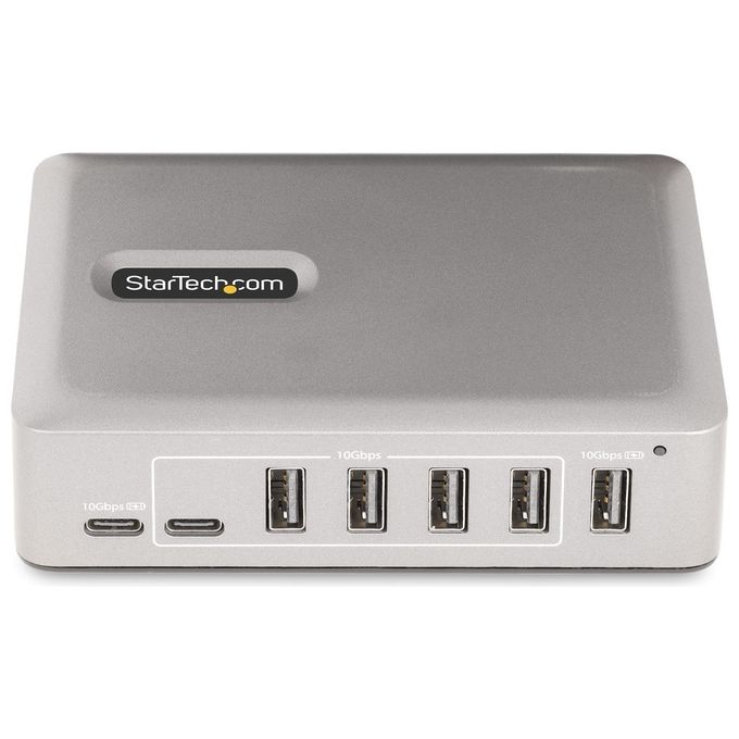 StarTech.com 10G5A2CS-USB-C-HUB Hub USB-C 7 Porte USB 3.2 Gen 2 10 Gbps Autoalimentato con Adattatore 65W colore Argento