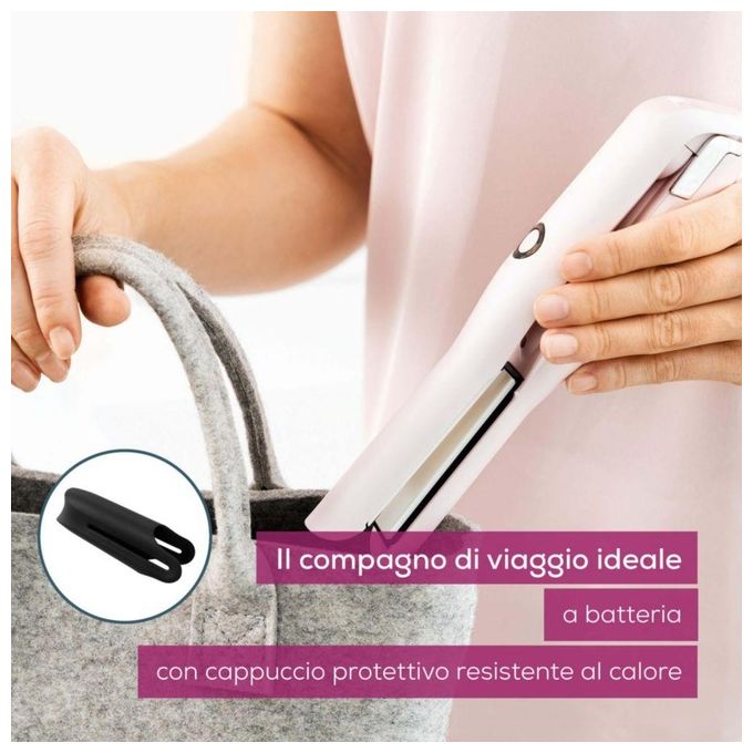 Beurer 59331 HS 20 Piastra per Capelli Senza Fili 3 Livelli Temperatura 160 200 C Ceramica Tourmalina colore Rosa