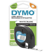 Dymo Letratag Nastro in Plastica Bianco 12mmx4mt         91221