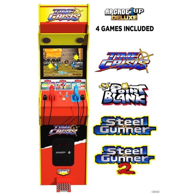 Arcade1up TMC-A-300111 Time Crisis Deluxe Cabinato Arcade 4 Giochi Schermo LCD 17'' Wi-Fi 2 Pistole Meccaniche 179 cm