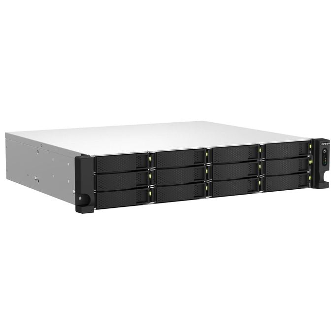 QNAP TS-1264U-RP-8G TS-1264U-RP NAS 12 bay Intel Celeron 8 GB DDR4 2U 2 porte 2.5GbE HDMI 4K slot PCIe colore Alluminio Nero