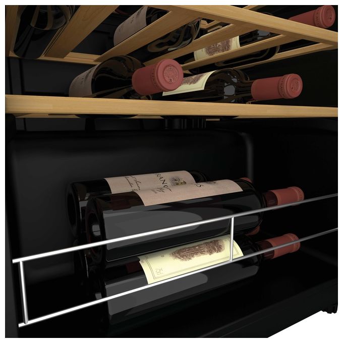 Candy CWC034 DiVino Cantinetta Vino 34 Bottiglie Classe G 37 dB Wi-Fi Ripiani Legno Libera Installazione colore Nero