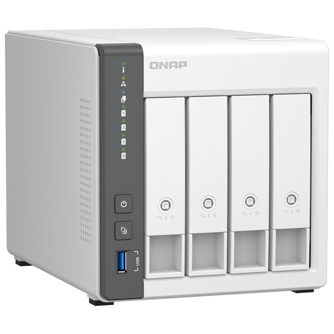 Qnap TS-433-4G NAS Tower 4 Bay ARM Cortex-A55 Quad-Core 2 GHz 4 GB RAM 2.5GbE QNAP QTS colore Bianco
