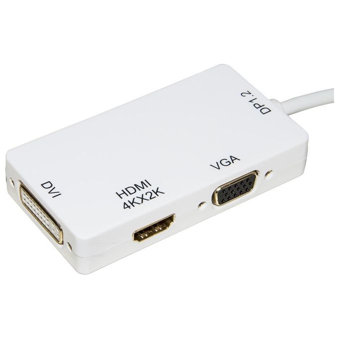 Link adattatore mini displayport maschio 1.2 a dvi+hdmi 4kx2k+vga femmina