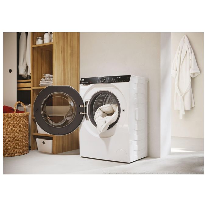 Hoover H-WASH 700 H7W449AMBC-S Lavatrice a carica frontale 9 Kg classe A 1400 giri cestello Ultra Wide care Eco doser programa Auto Care controllo remoto Bianco 60x51x85