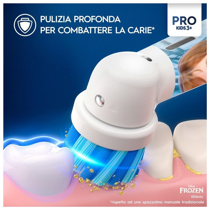 Oral-B 772645 Vitality Pro Kids Frozen Spazzolino elettrico colore Azzurro e Bianco