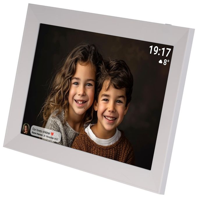 Denver 119101040480 Frameo PFF-1012W Cornice digitale Wi-Fi 10.1'' IPS HD Touch 16 GB memoria interna microSD supportata colore Bianco