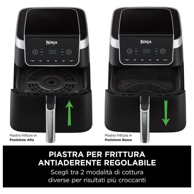 Ninja AF180EU Friggitrice ad aria 6.2 L 2000W 6 Programmi Display Digitale Antiaderente Lavastoviglie colore Nero