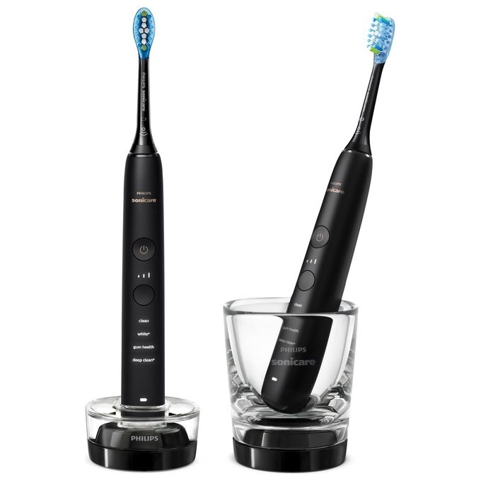 Philips HX991454 Sonicare DiamondClean 9000 Spazzolino elettrico sonico 4 modalita' timer autonomia 2 settimane confezione doppia colore Nero