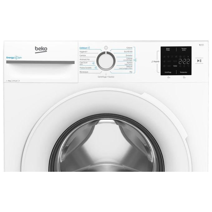 BEKO BMWU3921W Lavatrice a carica frontale 9Kg 1200 giri Classe a 1Motore Inverter 15 Programmi Vapore 845x600x546mm Bianco