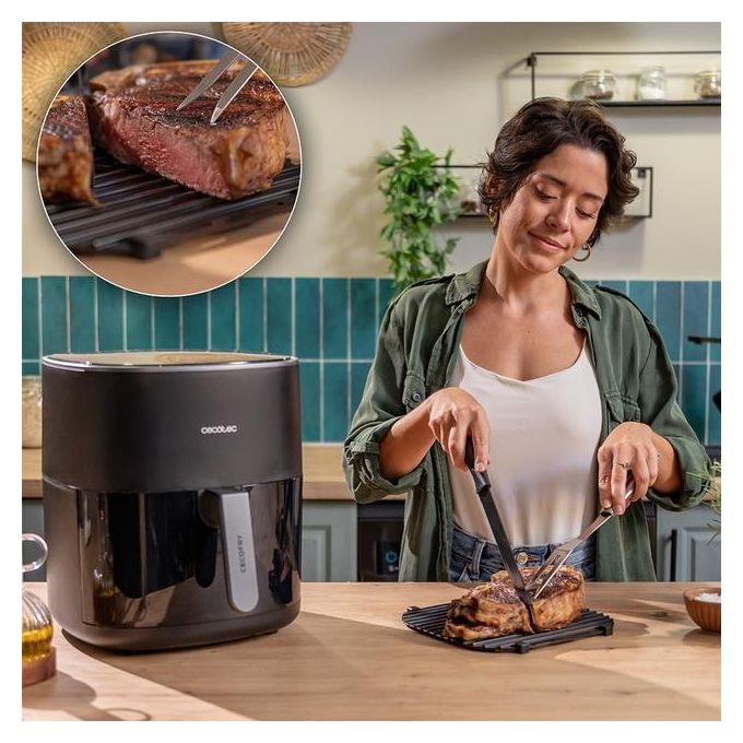 Cecotec A01 EU01 100500 CecofryandGrill Friggitrice ad aria 6,5 L 2200 W 12 programmi display LCD colore Nero