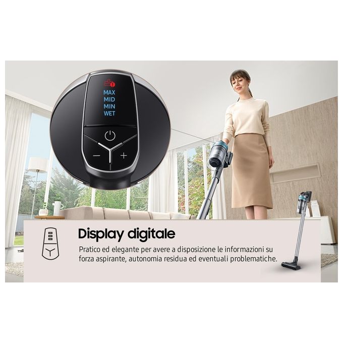 Samsung VS20B75AGR1 Jet 75E Pet Aspirapolvere senza filo Multiciclonica 0.8 L 200 W 60 min 86 dB colore Nero
