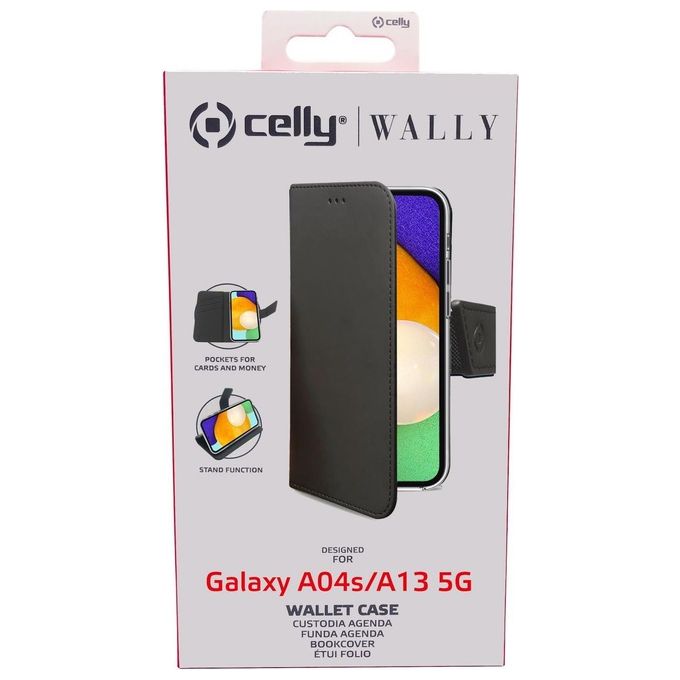 Celly Wally Cover per Samsung Galaxy A04s Galaxy a13 5G Nero
