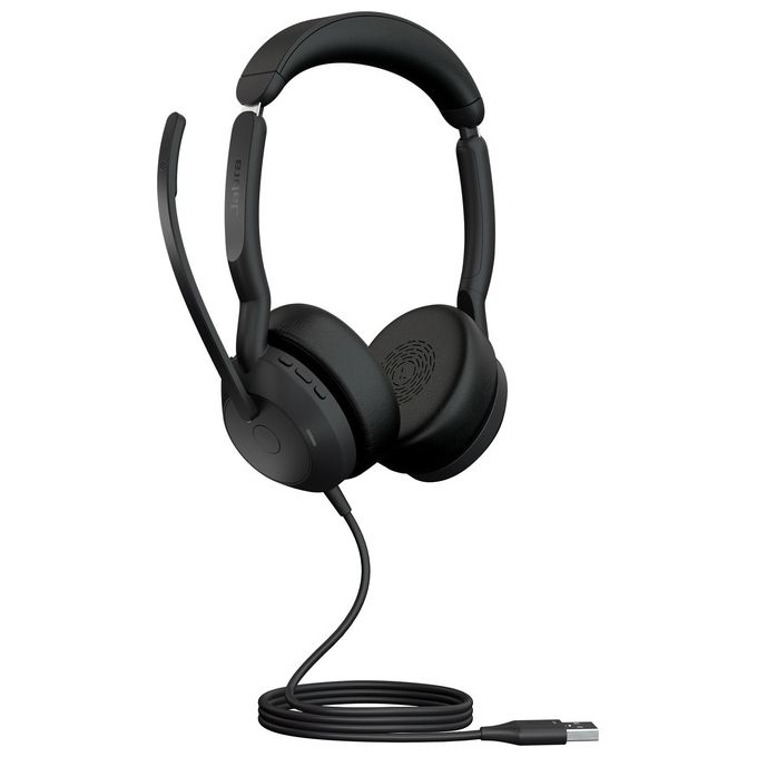 Jabra 25089-989-999 Evolve2 50 Auricolare Cablato Bluetooth con Cancellazione Attiva del Rumore e Microfoni con Riduzione del Rumore colore Nero