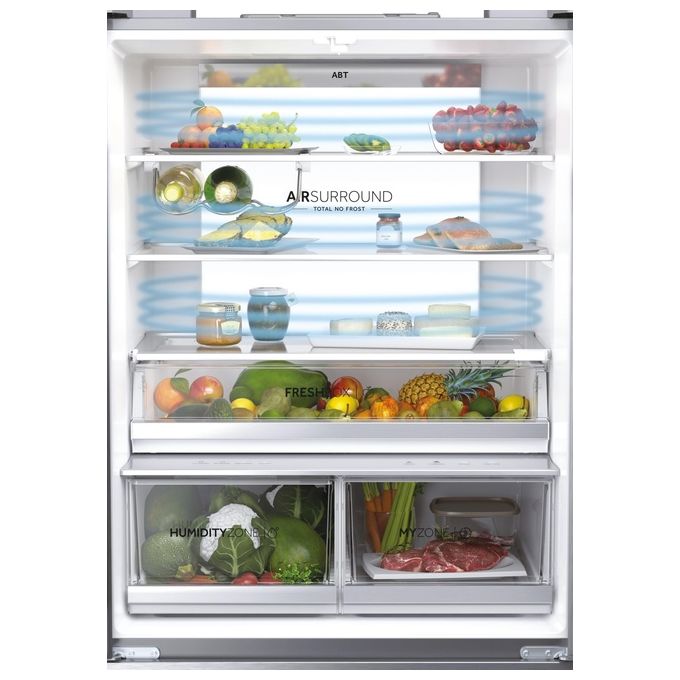 Haier HFW7819EWMP Cube 83 Serie 7 Frigorifero 4 Porte 537 L 192.5 cm Classe E 37 dB No Frost Wi-Fi colore Platino Acciaio Inox