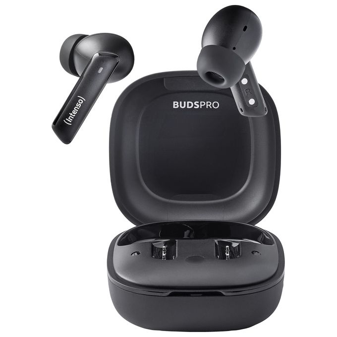 Intenso Buds Pro Cuffie TWS True Wireless T510HAE con Hybrid ANC ENC Bluetooth e fino a 35 Ore di Riproduzione Musicale Nero