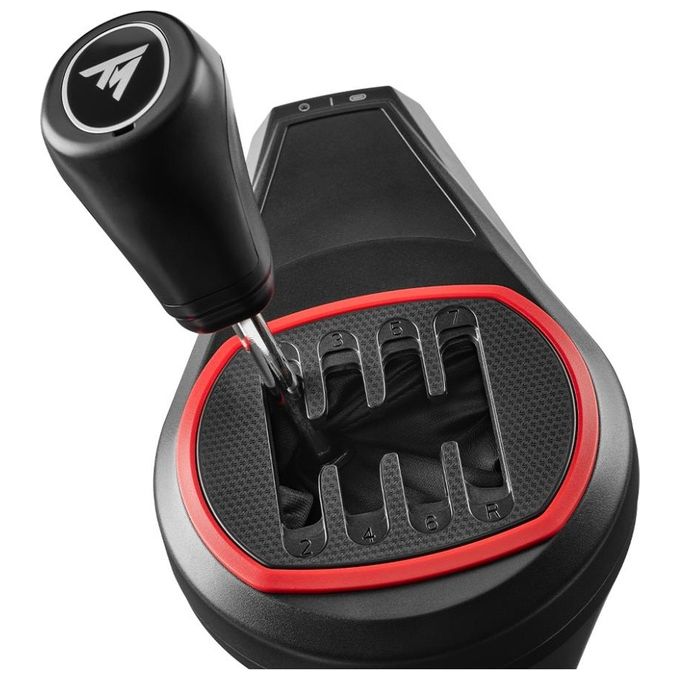 Thrustmaster TH8S Shifter Add-On Cambio Manuale 7 Marce Schema H USB compatibile PS5 PS4 Xbox PC colore Nero Rosso