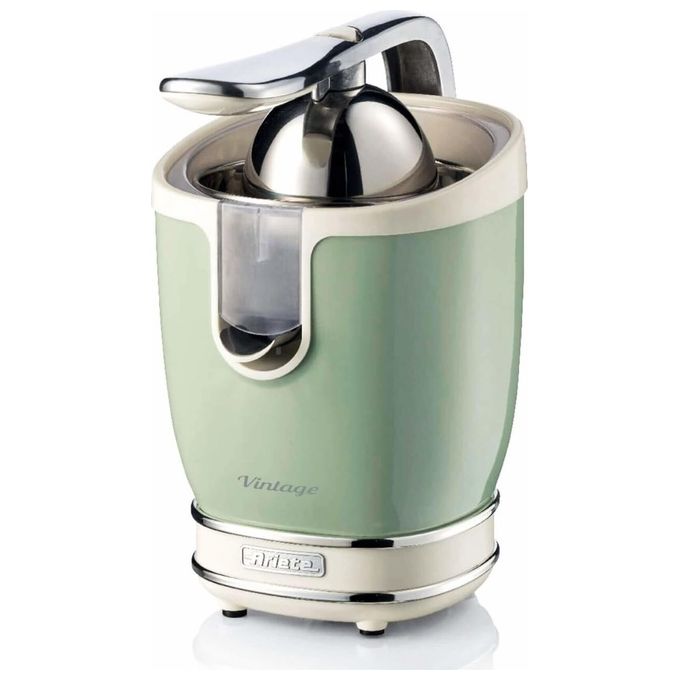 Ariete 413 Vintage Spremiagrumi Elettrico con Leva 2 Coni 85W Beccuccio Salvagoccia colore Verde