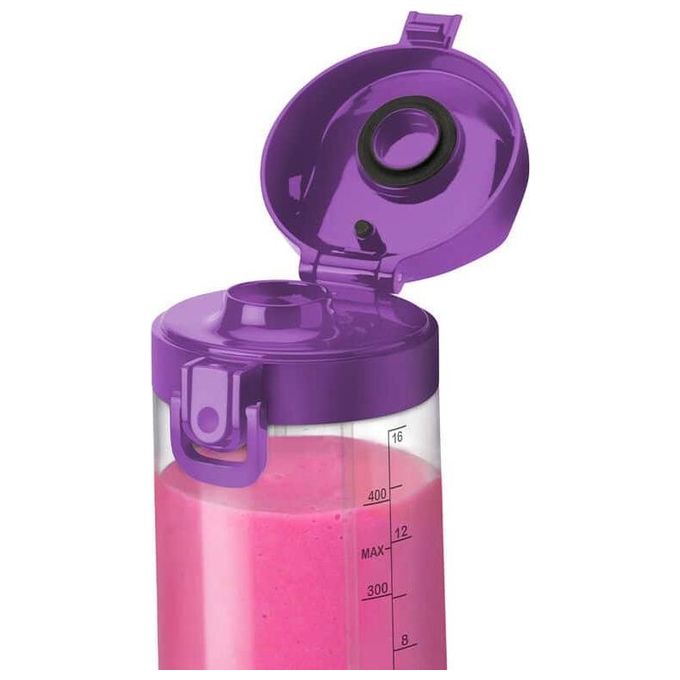 NutriBullet NBP003PU Frullatore Portatile 475 ml Lame Acciaio Inox Tritaghiaccio Batteria 2000 mAh Ricarica USB-C colore Viola