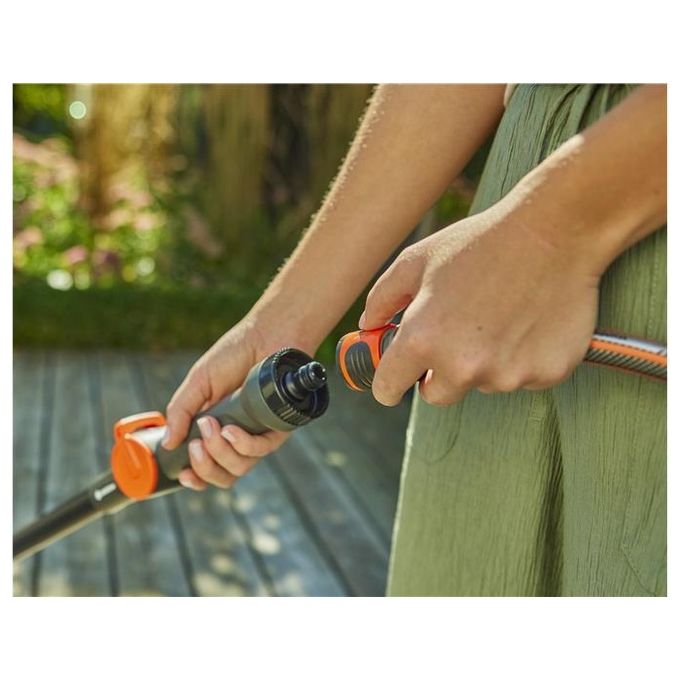 Gardena 18826-20 Set di Pulizia con Manico 90 cm e Idrospazzola Soft per Superfici Delicate con Anelli Detergenti colore Nero