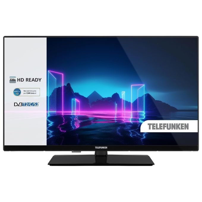 Telefunken TE32750S38YXD TV LED 32'' HD Ready HDR10 DVB-T2-S2 2 HDMI 1 USB Funzione Hotel colore Nero