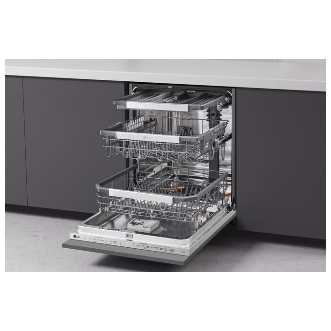 LG DB475TXS Serie 4 Lavastoviglie da Incasso a Scomparsa Totale 14 coperti Classe A QuadWash TrueSteam Wi-Fi (55x60x82 cm) colore Acciaio Inox