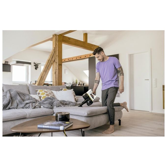 KÄRCHER 1.198-630.0 VC 4 Cordless myHome Aspirapolvere a bastone 2 in 1 senza sacco 650 ml autonomia fino a 30 min 79 dB colore Nero Giallo