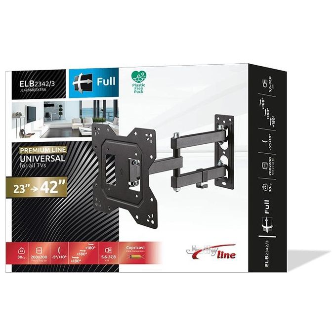 G.b.s. Elettronica Supporto Elb-2342-3 3 Snodi per Tv 23-42'' Max 30Kg Vesa 100-200