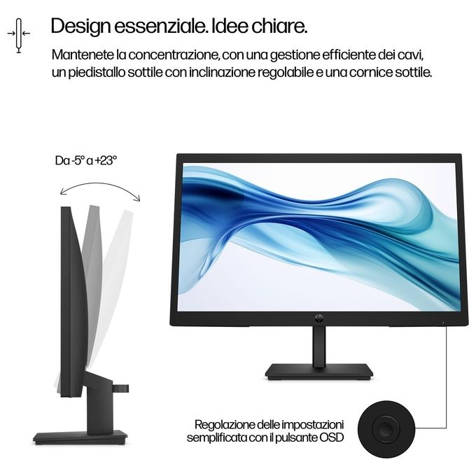 HP 9U5A2AA#ABB Serie 3 Pro Monitor FHD 21.4'' 1920x1080 100Hz VA LCD HDMI VGA colore Nero