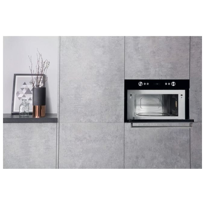 Hotpoint Ariston MD 764 IX HA Forno a Microonde Combinato da Incasso con Grill Capacita' 31 Litri Potenza 1000 W Funzione Crisp Display LED Acciaio Inox