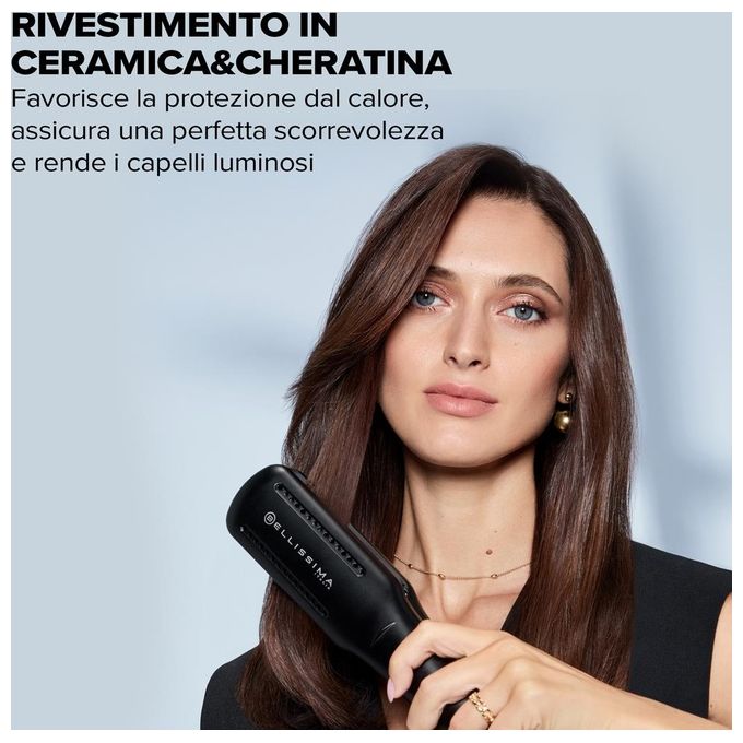 Bellissima 11967 AirSleek Piastra per capelli 2in1 640 W Ceramica e Cheratina Ionica 2 temperature 2 velocita' cavo girevole 2 m colore Nero Oro