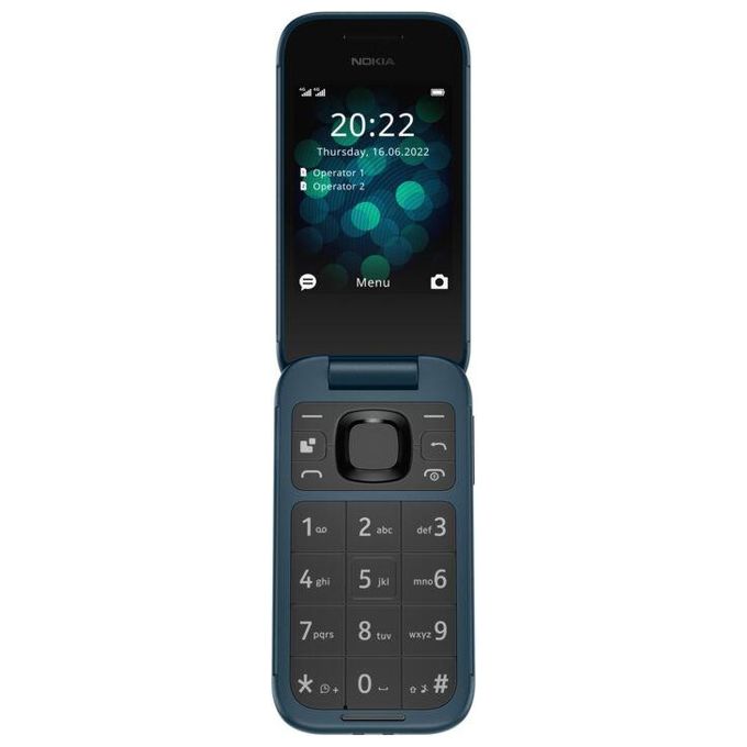 Nokia 1GF011OPG1A02 2660 Flip Telefono Cellulare 4G Dual Sim Display 2.8'' Tasto SOS Radio FM Bluetooth colore Blu