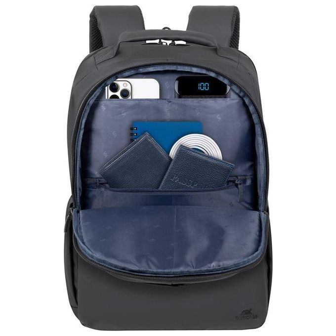 Rivacase 8435 BLACK ECO BACKPACK Tegel Zaino per Laptop fino a 15.6'' con Materiale Riciclato RPET Impermeabile colore Nero