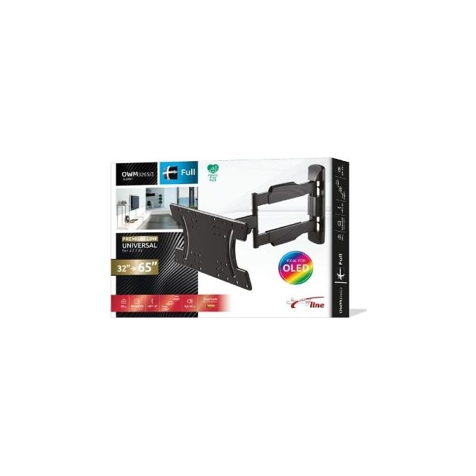 G.B.S. Elettronica JL42867 Supporto TV Orientabile e Inclinabile 32 65 Pollici Fino a 30 Kg Rotazione ±90° VESA 100x100 400x200 colore Nero