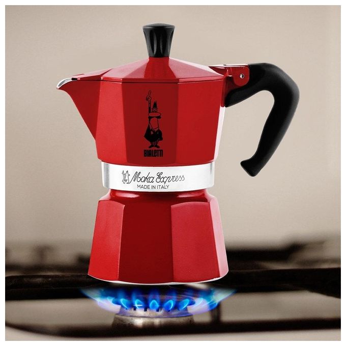 Bialetti 0001006 Moka Express Winter Wonderland Caffettiera Moka 3 Tazze colore Rosso