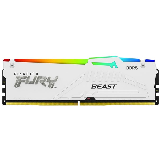 Kingston KF560C30BWEAK2-32 FURY Beast Memoria RAM DDR5 32GB 2x16GB 6000MT-s CL30 DIMM Kit da 2 AMD EXPO Intel XMP RGB colore Bianco