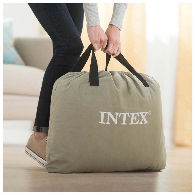 Intex 67770ND Materasso Dura-Beam Comfort Plush Matrimoniale con Pompa Elettrica Incorporata 152x203x33 cm Versione 2023