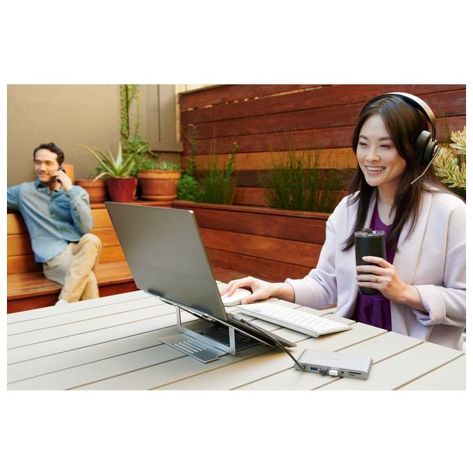 Kensington K83452WW Cuffie over-ear Bluetooth H3000 Cancellazione Rumore Attiva con AI Durata Batteria 60 h Connessione Bluetooth 5.2 colore Nero