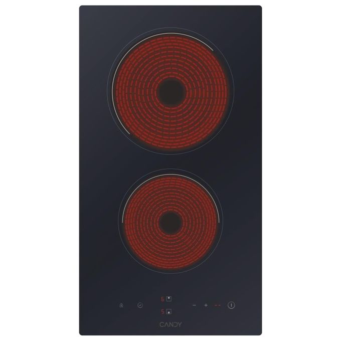 Candy CDH30 Piano cottura elettrico Vetroceramica 29 cm 2 zone Touch Control 3000 W colore Nero