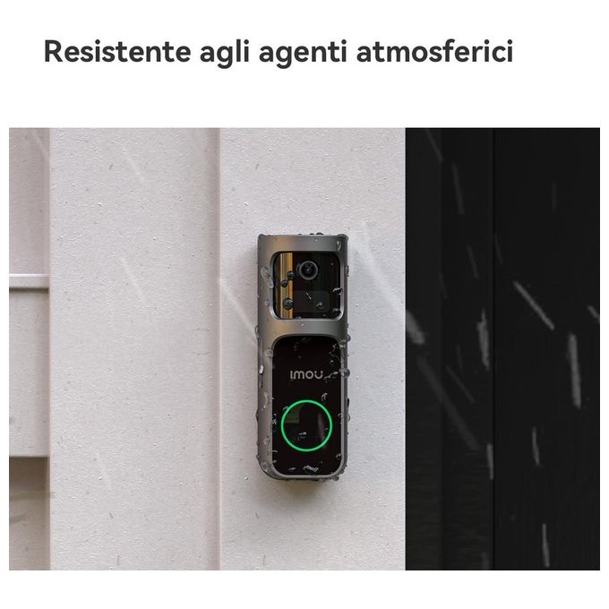 Imou DB-2SP-3T0W-DS2S Doorbell 2S Kit Videocitofono Wi-Fi 2K 3MP Batteria 5000 mAh Visione Notturna IR colore Nero