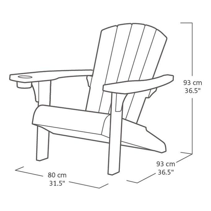 Keter Alpine Adirondack Sedie Poltrone da Giardino Look Legno Grafite