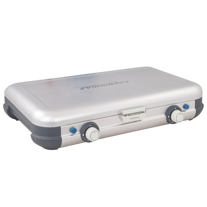 Campingaz 2 Grill e Go CV Cucina da Campeggio Fornello a Gas con 2 x 2.000 Watt di Potenza