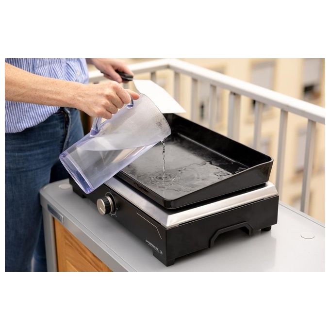 Campingaz 2198523 Plancha Electric 1 XD Barbecue Elettrico Portatile Piastra in Ghisa Smaltata 2100 W con Termostato Regolabile e Vassoio Raccogli Grasso Lavabile in Lavastoviglie colore Nero