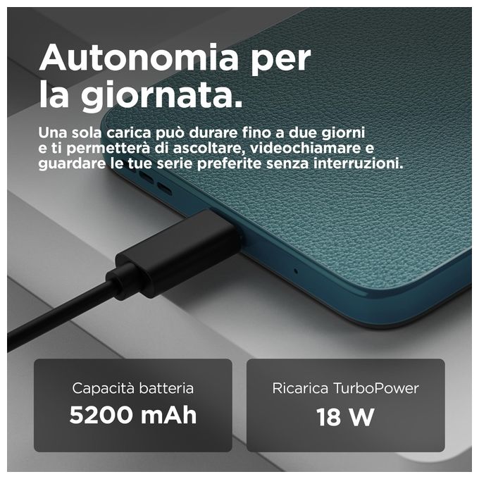 Motorola PB6L0010IT Moto G05 Smartphone 4G 6.67'' 4 GB 256 GB Android 15 Batteria 5200 mAh colore Forest Green