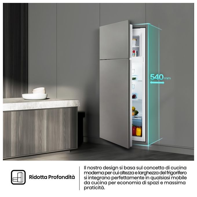Hisense RI1P205NEWE Frigorifero Combinato da Incasso 205 L 145 cm Classe E 39 dB Porte Reversibili LED colore Bianco