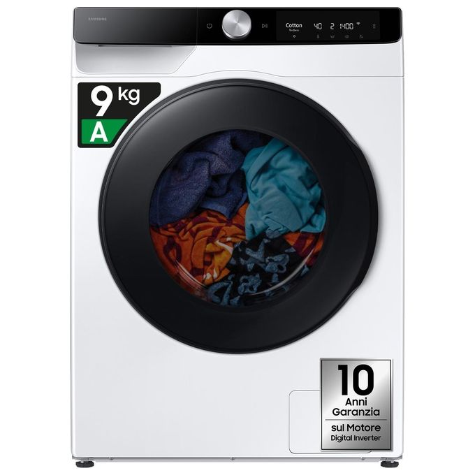 Samsung WD90DG6B85BKU3 AI Control Lavasciuga Frontale 9-6 Kg 1400 rpm Classe A EcoDosatore AI Wash Wi-Fi (85x60x60 cm) colore Nero Bianco