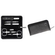 ZWILLING 98681-004-0 Twinox Set da Manicure e Pedicure 5 Pezzi in Acciaio Inox con Astuccio in Pelle di Yak Nero colore Nero