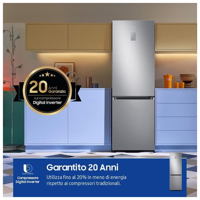 Samsung RB34C775CS9 EcoFlex AI Frigorifero Combinato 344 L 185 cm Classe C 35 dB No Frost Wi-Fi SpaceMax colore Inox