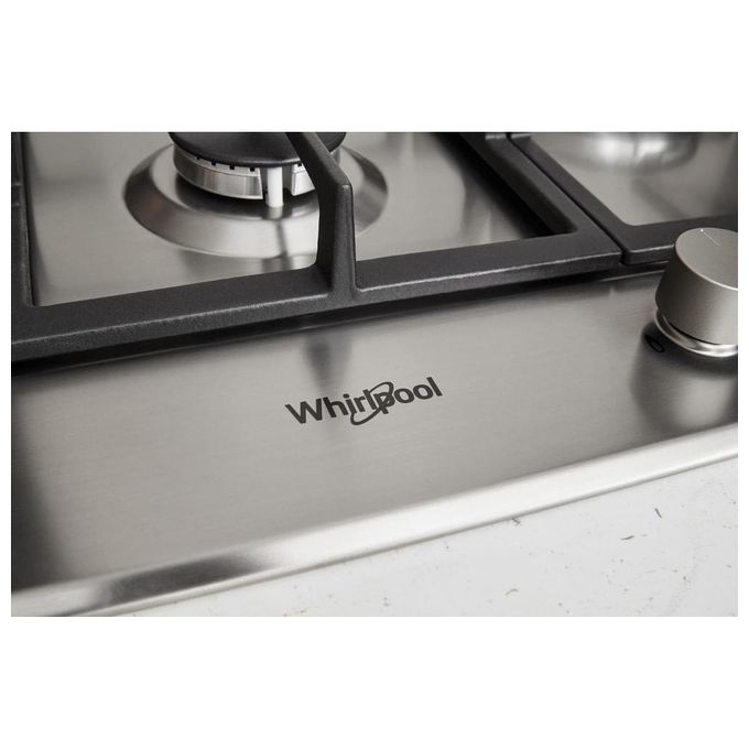 Whirlpool GMR 7522-IXL Piano Cottura a Gas 5 Zone iXelium Griglie in Ghisa 73 cm Acciaio Inox